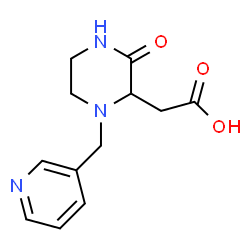 ChemSpider 2D Image | [3-Oxo-1-(3-pyridinylmethyl)-2-piperazinyl]acetic acid | C12H15N3O3