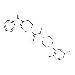 ChemSpider 2D Image | 2-[4-(5-Chloro-2-methylphenyl)-1-piperazinyl]-1-(1,3,4,5-tetrahydro-2H-pyrido[4,3-b]indol-2-yl)-1-propanone | C25H29ClN4O