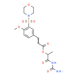 ChemSpider 2D Image | 1-(Carbamoylamino)-1-oxo-2-propanyl 3-[4-methoxy-3-(4-morpholinylsulfonyl)phenyl]acrylate | C18H23N3O8S