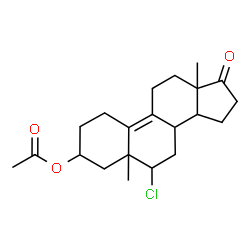 ChemSpider 2D Image | 6-Chloro-5-methyl-17-oxoestr-9-en-3-yl acetate | C21H29ClO3