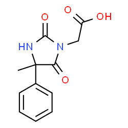 ChemSpider 2D Image | (4-Methyl-2,5-dioxo-4-phenyl-1-imidazolidinyl)acetic acid | C12H12N2O4