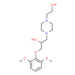 ChemSpider 2D Image | 1-(2,6-Dimethoxyphenoxy)-3-[4-(2-hydroxyethyl)-1-piperazinyl]-2-propanol | C17H28N2O5