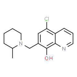 ChemSpider 2D Image | 5-Chloro-7-[(2-methyl-1-piperidinyl)methyl]-8-quinolinol | C16H19ClN2O