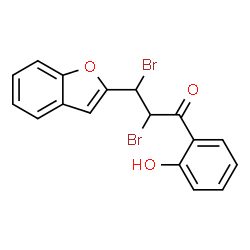 ChemSpider 2D Image | 3-(1-Benzofuran-2-yl)-2,3-dibromo-1-(2-hydroxyphenyl)-1-propanone | C17H12Br2O3