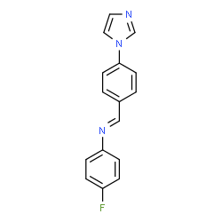 ChemSpider 2D Image | (E)-N-(4-Fluorophenyl)-1-[4-(1H-imidazol-1-yl)phenyl]methanimine | C16H12FN3