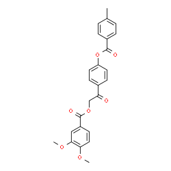 ChemSpider 2D Image | 2-{4-[(4-Methylbenzoyl)oxy]phenyl}-2-oxoethyl 3,4-dimethoxybenzoate | C25H22O7