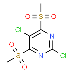 ChemSpider 2D Image | 2,5-Dichloro-4,6-bis(methylsulfonyl)pyrimidine | C6H6Cl2N2O4S2