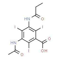 ChemSpider 2D Image | 3-Acetamido-2,4,6-triiodo-5-(propionylamino)benzoic acid | C12H11I3N2O4