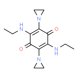 ChemSpider 2D Image | 2,5-Bis(1-aziridinyl)-3,6-bis(ethylamino)-1,4-benzoquinone | C14H20N4O2