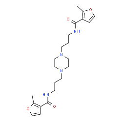 ChemSpider 2D Image | N,N'-(1,4-Piperazinediyldi-3,1-propanediyl)bis(2-methyl-3-furamide) | C22H32N4O4