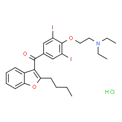 ChemSpider 2D Image | Amiodarone HCl | C25H30ClI2NO3