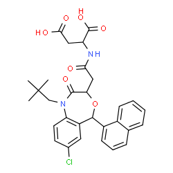 ChemSpider 2D Image | N-{[7-Chloro-1-(2,2-dimethylpropyl)-5-(1-naphthyl)-2-oxo-1,2,3,5-tetrahydro-4,1-benzoxazepin-3-yl]acetyl}aspartic acid | C30H31ClN2O7