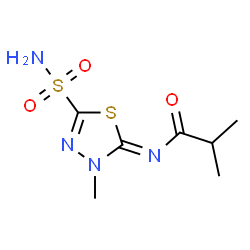 ChemSpider 2D Image | 2-Methyl-N-[(2Z)-3-methyl-5-sulfamoyl-1,3,4-thiadiazol-2(3H)-ylidene]propanamide | C7H12N4O3S2