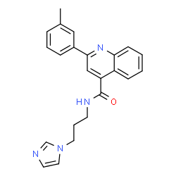 ChemSpider 2D Image | N-[3-(1H-Imidazol-1-yl)propyl]-2-(3-methylphenyl)-4-quinolinecarboxamide | C23H22N4O