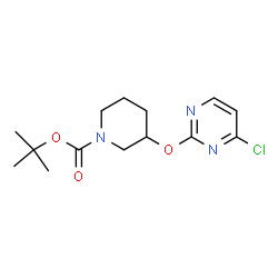 ChemSpider 2D Image | tert-Butyl 3-((4-chloropyrimidin-2-yl)oxy)piperidine-1-carboxylate | C14H20ClN3O3