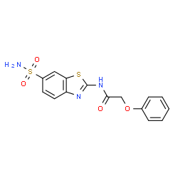 ChemSpider 2D Image | 2-Phenoxy-N-(6-sulfamoyl-1,3-benzothiazol-2-yl)acetamide | C15H13N3O4S2