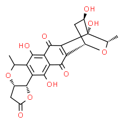 ChemSpider 2D Image | (1S,7S,11S,19R,20S,23R)-5,15,19,23-Tetrahydroxy-13,20-dimethyl-8,12,21-trioxahexacyclo[17.2.2.0~2,18~.0~4,16~.0~6,14~.0~7,11~]tricosa-2(18),4(16),5,14-tetraene-3,9,17-trione | C22H20O10