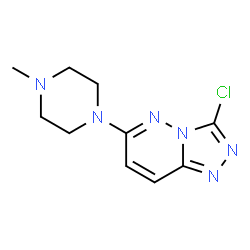 ChemSpider 2D Image | 3-Chloro-6-(4-methyl-1-piperazinyl)[1,2,4]triazolo[4,3-b]pyridazine | C10H13ClN6