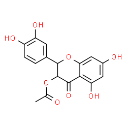 ChemSpider 2D Image | 2-(3,4-Dihydroxyphenyl)-5,7-dihydroxy-4-oxo-3,4-dihydro-2H-chromen-3-yl acetate | C17H14O8