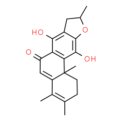 ChemSpider 2D Image | 7,11-Dihydroxy-3,4,9,11b-tetramethyl-1,8,9,11b-tetrahydrophenanthro[3,2-b]furan-6(2H)-one | C20H22O4