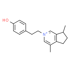 ChemSpider 2D Image | 2-[2-(4-Hydroxyphenyl)ethyl]-4,7-dimethyl-6,7-dihydro-5H-cyclopenta[c]pyridinium | C18H22NO