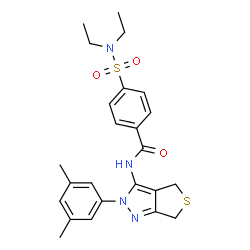 ChemSpider 2D Image | 4-(Diethylsulfamoyl)-N-[2-(3,5-dimethylphenyl)-2,6-dihydro-4H-thieno[3,4-c]pyrazol-3-yl]benzamide | C24H28N4O3S2