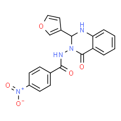 ChemSpider 2D Image | N-[2-(3-Furyl)-4-oxo-1,4-dihydro-3(2H)-quinazolinyl]-4-nitrobenzamide | C19H14N4O5