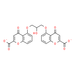 ChemSpider 2D Image | 5,5'-[(2-Hydroxy-1,3-propanediyl)bis(oxy)]bis(4-oxo-4H-chromene-2-carboxylate) | C23H14O11