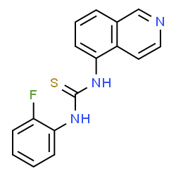 ChemSpider 2D Image | 1-(2-Fluorophenyl)-3-(5-isoquinolinyl)thiourea | C16H12FN3S