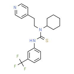 ChemSpider 2D Image | 1-Cyclohexyl-1-[2-(4-pyridinyl)ethyl]-3-[3-(trifluoromethyl)phenyl]thiourea | C21H24F3N3S