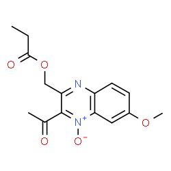 ChemSpider 2D Image | (3-Acetyl-6-methoxy-4-oxido-2-quinoxalinyl)methyl propionate | C15H16N2O5