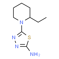 ChemSpider 2D Image | 5-(2-Ethyl-1-piperidinyl)-1,3,4-thiadiazol-2-amine | C9H16N4S