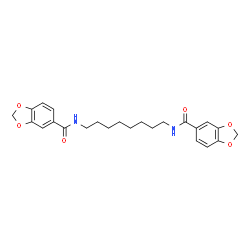 ChemSpider 2D Image | N,N'-1,8-Octanediylbis(1,3-benzodioxole-5-carboxamide) | C24H28N2O6