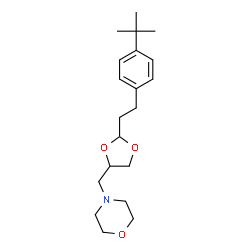 ChemSpider 2D Image | 4-({2-[2-(4-tert-butylphenyl)ethyl]-1,3-dioxolan-4-yl}methyl)morpholine | C20H31NO3