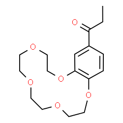 ChemSpider 2D Image | 1-(2,3,5,6,8,9,11,12-Octahydro-1,4,7,10,13-benzopentaoxacyclopentadecin-15-yl)-1-propanone | C17H24O6