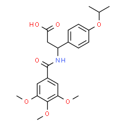 ChemSpider 2D Image | 3-(4-Isopropoxyphenyl)-3-[(3,4,5-trimethoxybenzoyl)amino]propanoic acid | C22H27NO7