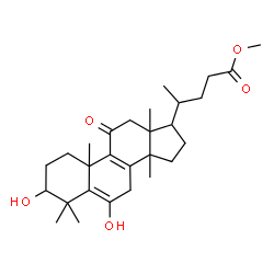 ChemSpider 2D Image | Methyl 3,6-dihydroxy-4,4,14-trimethyl-11-oxochola-5,8-dien-24-oate | C28H42O5
