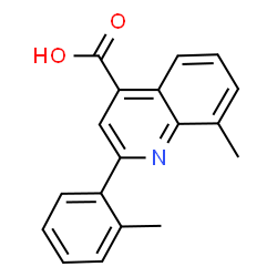 ChemSpider 2D Image | 8-Methyl-2-(o-tolyl)quinoline-4-carboxylic acid | C18H15NO2