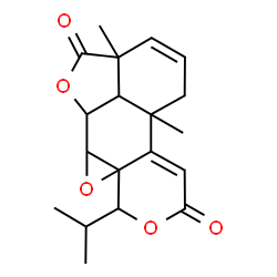 ChemSpider 2D Image | 2-Isopropyl-5b,8a-dimethyl-5b,6,8a,8b,10a,10b-hexahydro-4H,9H-[2]benzofuro[7,1-fg]oxireno[i]isochromene-4,9-dione | C19H22O5