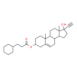 ChemSpider 2D Image | 17-Hydroxypregn-5-en-20-yn-3-yl 3-cyclohexylpropanoate | C30H44O3