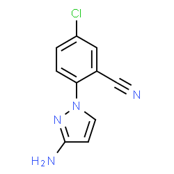 ChemSpider 2D Image | 2-(3-Amino-1H-pyrazol-1-yl)-5-chlorobenzonitrile | C10H7ClN4