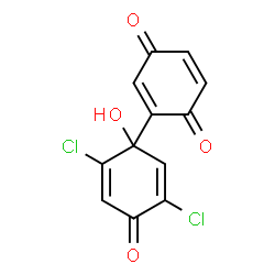 ChemSpider 2D Image | 2',5'-Dichloro-1'-hydroxy-1,1'-bi(cyclohexane)-2',3,5',6-tetraene-2,4',5-trione | C12H6Cl2O4