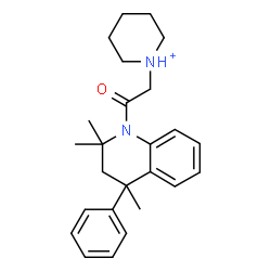ChemSpider 2D Image | 1-[2-Oxo-2-(2,2,4-trimethyl-4-phenyl-3,4-dihydro-1(2H)-quinolinyl)ethyl]piperidinium | C25H33N2O