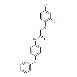 ChemSpider 2D Image | 2-(4-Bromo-2-chlorophenoxy)-N-(4-phenoxyphenyl)acetamide | C20H15BrClNO3