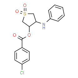 ChemSpider 2D Image | 4-Anilino-1,1-dioxidotetrahydro-3-thiophenyl 4-chlorobenzoate | C17H16ClNO4S