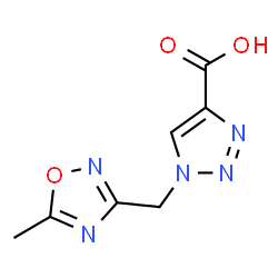 ChemSpider 2D Image | 1-[(5-Methyl-1,2,4-oxadiazol-3-yl)methyl]-1H-1,2,3-triazole-4-carboxylic acid | C7H7N5O3