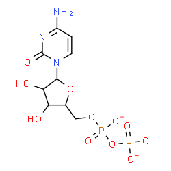 ChemSpider 2D Image | 4-Amino-1-{5-O-[(phosphonatooxy)phosphinato]pentofuranosyl}-2(1H)-pyrimidinone | C9H12N3O11P2