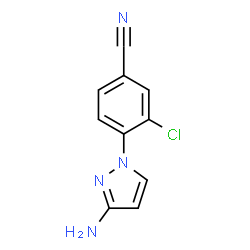 ChemSpider 2D Image | 4-(3-Amino-1H-pyrazol-1-yl)-3-chlorobenzonitrile | C10H7ClN4