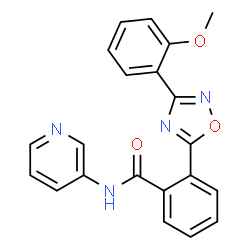 ChemSpider 2D Image | 2-[3-(2-Methoxyphenyl)-1,2,4-oxadiazol-5-yl]-N-(3-pyridinyl)benzamide | C21H16N4O3