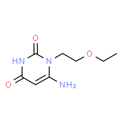 ChemSpider 2D Image | 6-Amino-1-(2-ethoxyethyl)-2,4(1H,3H)-pyrimidinedione | C8H13N3O3